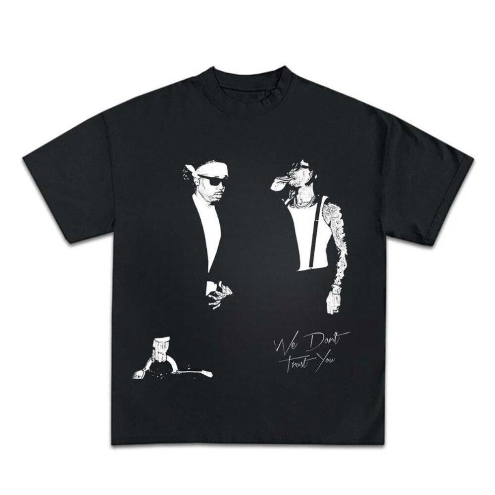 We Don't Trust You Garment Dyed Black T Shirt